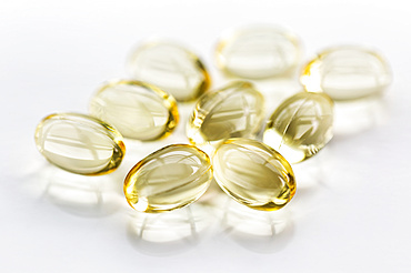 Gel capsules on a white background; Studio