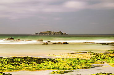 Long exposure of a Cornish beach at Constantine Bay; Newquay, Cornwall, England