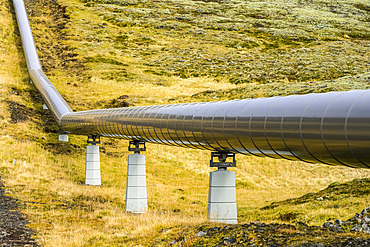 Pipeline on a hillside; Iceland