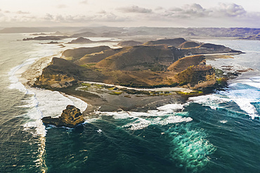 Drone view of Batu Payung at sunset; Lombok Tengah, West Nusa Tenggara, Indonesia