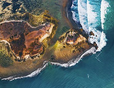 Drone view of Batu Payung at sunset; Lombok Tengah, West Nusa Tenggara, Indonesia