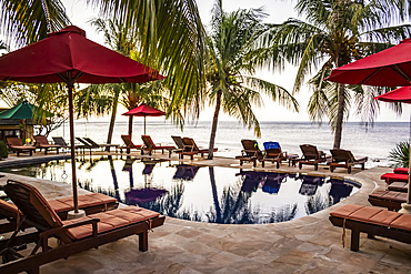 Swimming pool at a resort; Amed, Bali, Indonesia