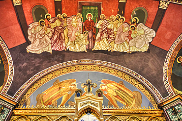 Fresco, Holy Trinity Cathedral, founded in 1902; Sibiu, Transylvania Region, Romania