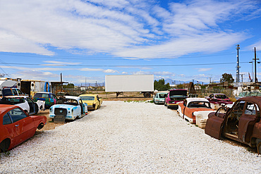 Bombay Beach drive-in movie theatre art installation; Bombay Beach, California, United States of America