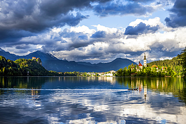 The Church on the Island (The Church of the Assumption) in Bled, Slovenia; Bled, Slovenia