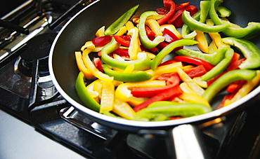 Bell Peppers In Pan