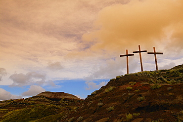 Three Crosses On A Hill