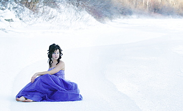 A Woman In A Winter Scene