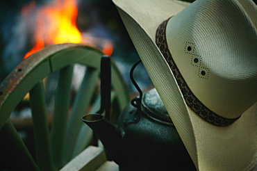 Cowboy Hat Near A Campfire