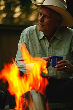 Cowboy At A Campfire