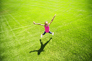 Girl Jumping In Excitement