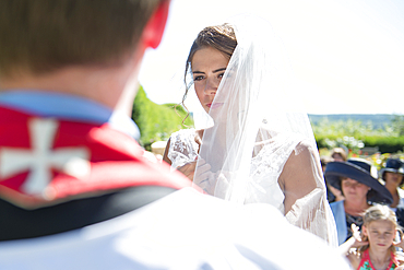 A young bride getting married