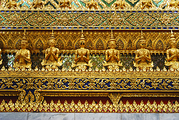 Statues of Krut adorn the library of the Temple of the Emerald Buddha., Phra Mondop Library, The Grand Palace, Bangkok, Thailand.