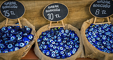 Turkish Nazar, which is an eye-shaped amulet believed to protect against the evil eye, Istanbul, Turkey