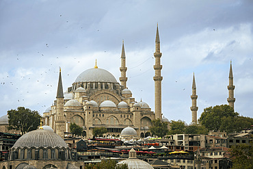 Suleymaniye Mosque on top of the hill, Istanbul, Turkey