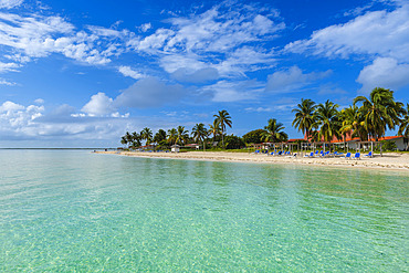 Resort beach along the coastline at Cayo Guillermo in the Jardines del Rey archipelago, Cayo Guillermo, Cuba