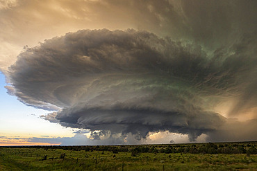 Incredible supercell thunderstorm in rural Colorado near the town of Kim. Amazing structure is evident by the strong rotational winds associated with the storm, Kim, Colorado, United States of America