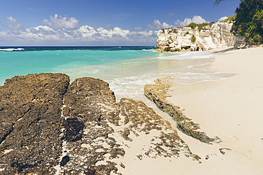 Pristine turquoise ocean water and white sand beach on an island in the Indian Ocean, Southeast Asia, Patiala Bawa, Lamboya, West Sumba Regency, East Nusa Tenggara, Indonesia