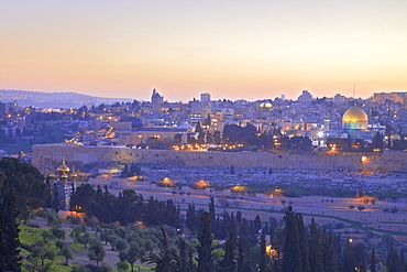 View of Jerusalem from The Mount of Olives, Jerusalem, Israel, Middle East