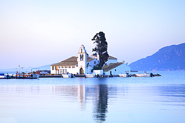 Vlacherna Monastery, Kanoni, Corfu, The Ionian Islands, Greek Islands, Greece, Europe