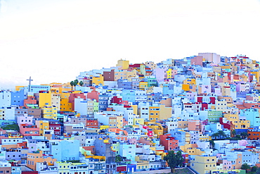 Colourful buildings in the San Juan District, Las Palmas de Gran Canaria, Gran Canaria, Canary Islands, Spain, Atlantic Ocean, Europe