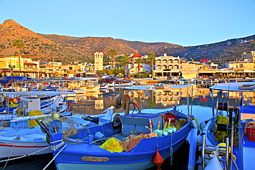 Elounda Harbour, Elounda, Crete, Greek Islands, Greece, Europe