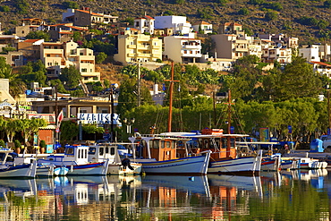 Elounda Harbour, Elounda, Crete, Greek Islands, Greece, Europe