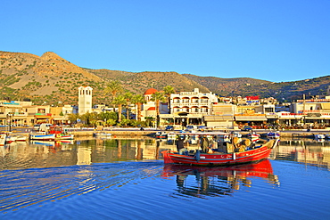 Elounda Harbour, Elounda, Crete, Greek Islands, Greece, Europe