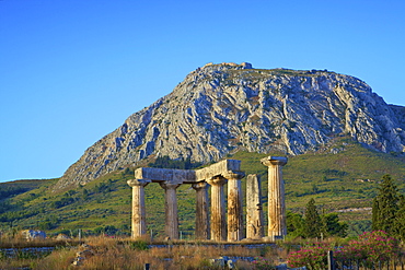 Temple of Apollo, Ancient Corinth, The Peloponnese, Greece, Europe