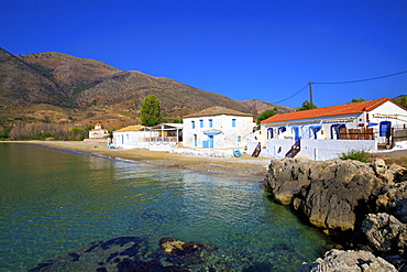 Beach at Skoutari, Mani Peninsula, The Peloponnese, Greece, Europe