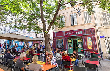 Bar and cafe in Le Panier de Marseille, Marseille, Bouches-du-Rhone, Provence-Alpes-Cote d'Azur, France, Western Europe