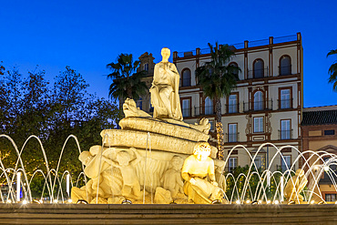 Hispalis Fountain, Seville, Andalusia, Spain, Europe