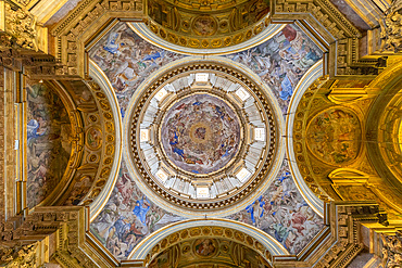 Dome of the Royal Chapel of the Treasure of St. Januarius (San Gennaro), Naples Cathedral, Naples, Campania, Italy, Europe