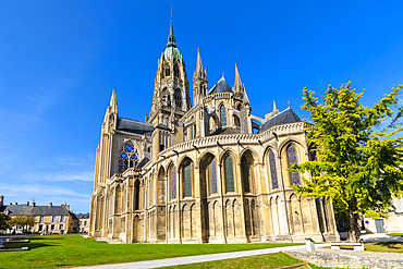 The Exterior of Bayeux Cathedral, Bayeux, Normandy, France, Europe