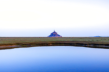 Mont Saint Michel at sunrise, UNESCO World Heritage Site, Normandy, France, Europe