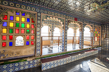 Interior of City Palace, Udaipur, Rajasthan, India, South Asia, Asia