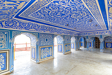 Chhavi Niwas, The Blue Room at The City Palace, City Palace, Jaipur, Rajasthan, India, South Asia, Asia