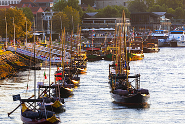 Rabelo Boats on the River Douro, Porto, Portugal, Southern Europe