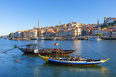 Rabelo Boats on the River Douro, Porto, Portugal, Southern Europe