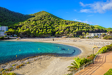 Beach at Cala Llonga, Ibiza, Balearic Islands, Spain