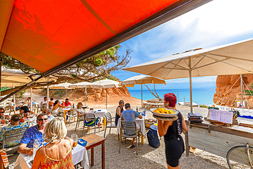 Es Bol Nou Beach and Restaurant, Ibiza, Balearic Islands, Spain, Mediterranean, Europe