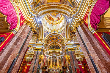 The Interior of Metropolitan Cathedral of Saint Paul, Mdina, Malta, Southern Europe