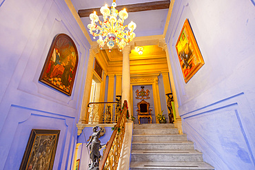 Main Entrance and Staircase in Casa Rocca Piccola, Valletta, Malta, Southern Europe