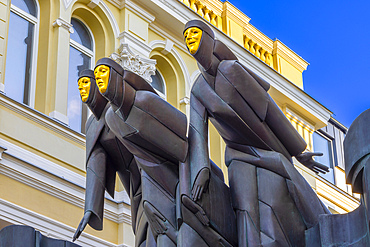 The Three Muses Statue at the National Drama Theatre, Vilnius, Lithuania, Northern Europe