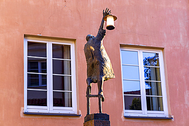 Statue of Lamplighter by Vytautas Nalivaika, Vilnius Lithuania, Northern Europe