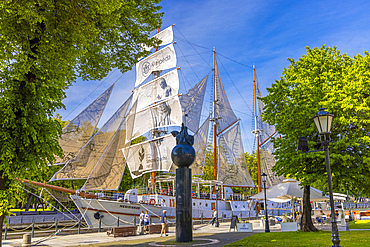 The Meridianas Sailing Ship on the Dane River, Klaipeda, Lithuania, Northern Europe