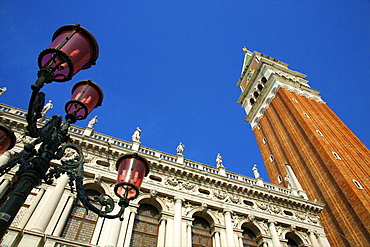 St. Marks Campanile in Piazza San Marco, Venice, UNESCO World Heritage Site, Veneto, Italy, Europe