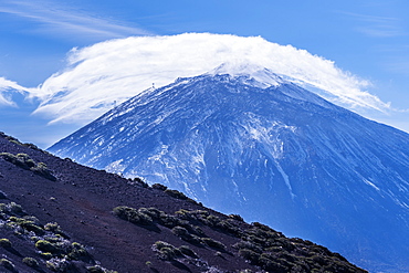 View over the Teide volcano and Teide National Park, UNESCO World Heritage Site, Tenerife, Canary Islands, Spain, Europe