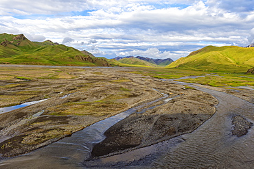 River coming from Kel-Suu mountain range, Kurumduk valley, Naryn province, Kyrgyzstan, Central Asia, Asia