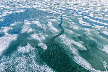 Palanderbukta Bay, pack ice pattern, Gustav Adolf Land, Nordaustlandet, Svalbard archipelago, Arctic, Norway, Europe